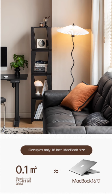 Oak Solid Wood Floor-standing Narrow Bookshelf.