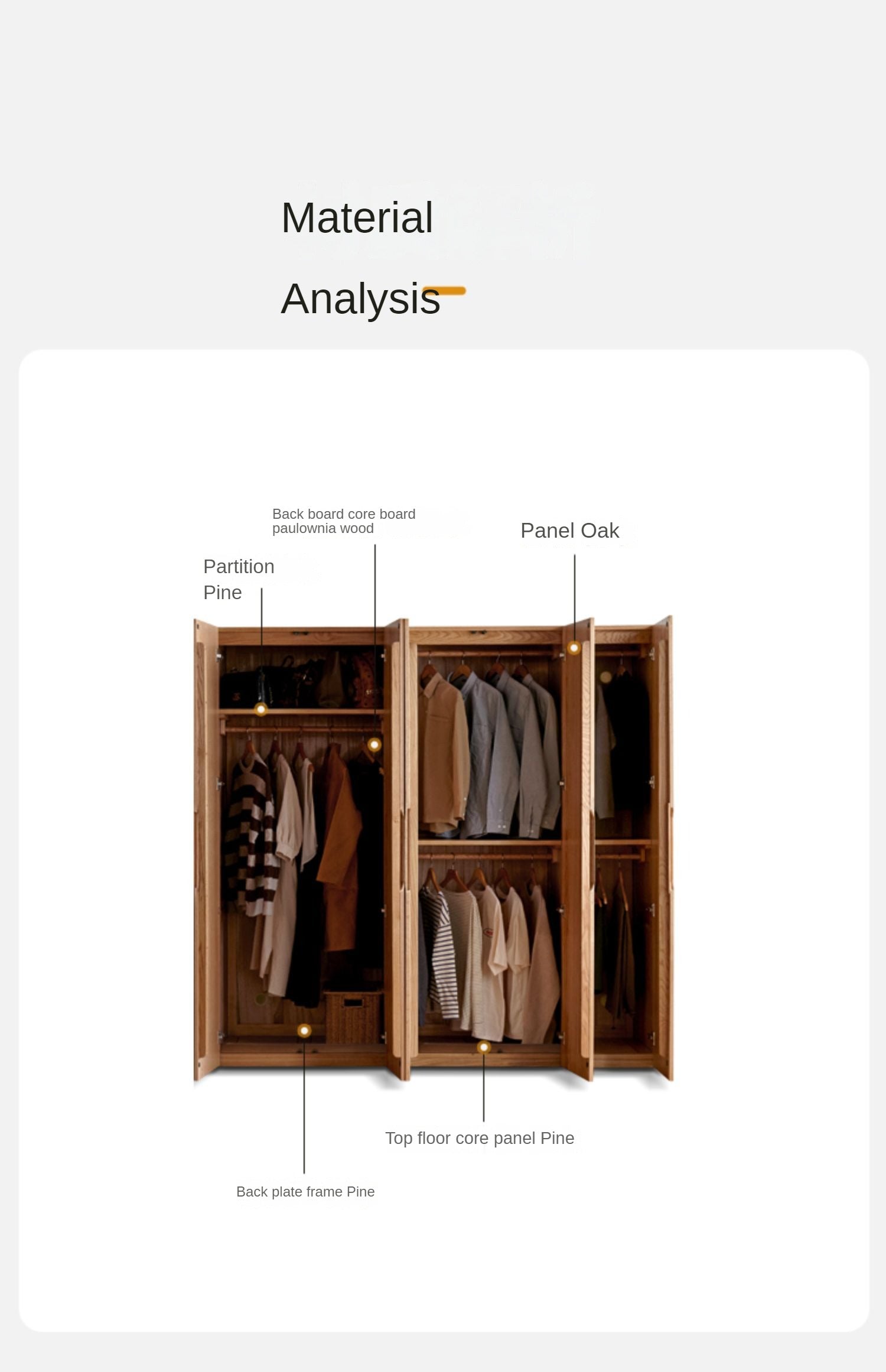 Oak Solid Wood Modern Wardrobe.