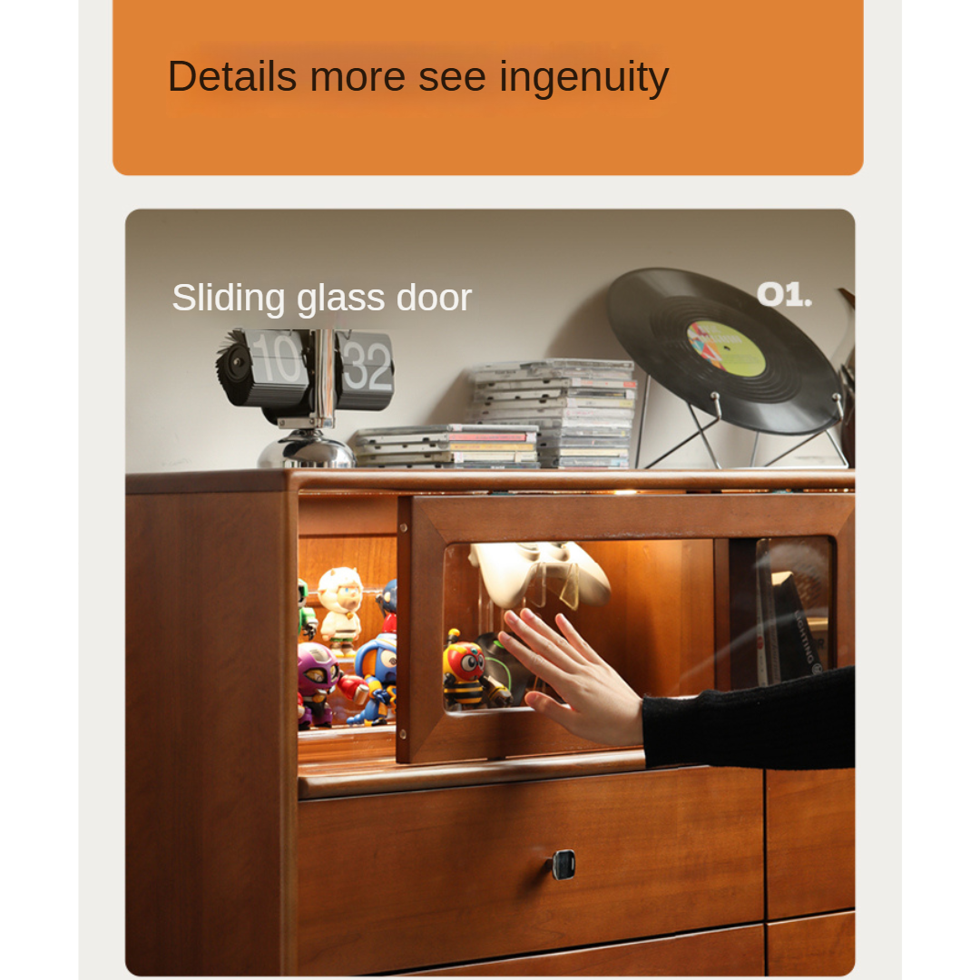 Poplar Solid Wood Cabinet Bauhaus Storage Drawer.