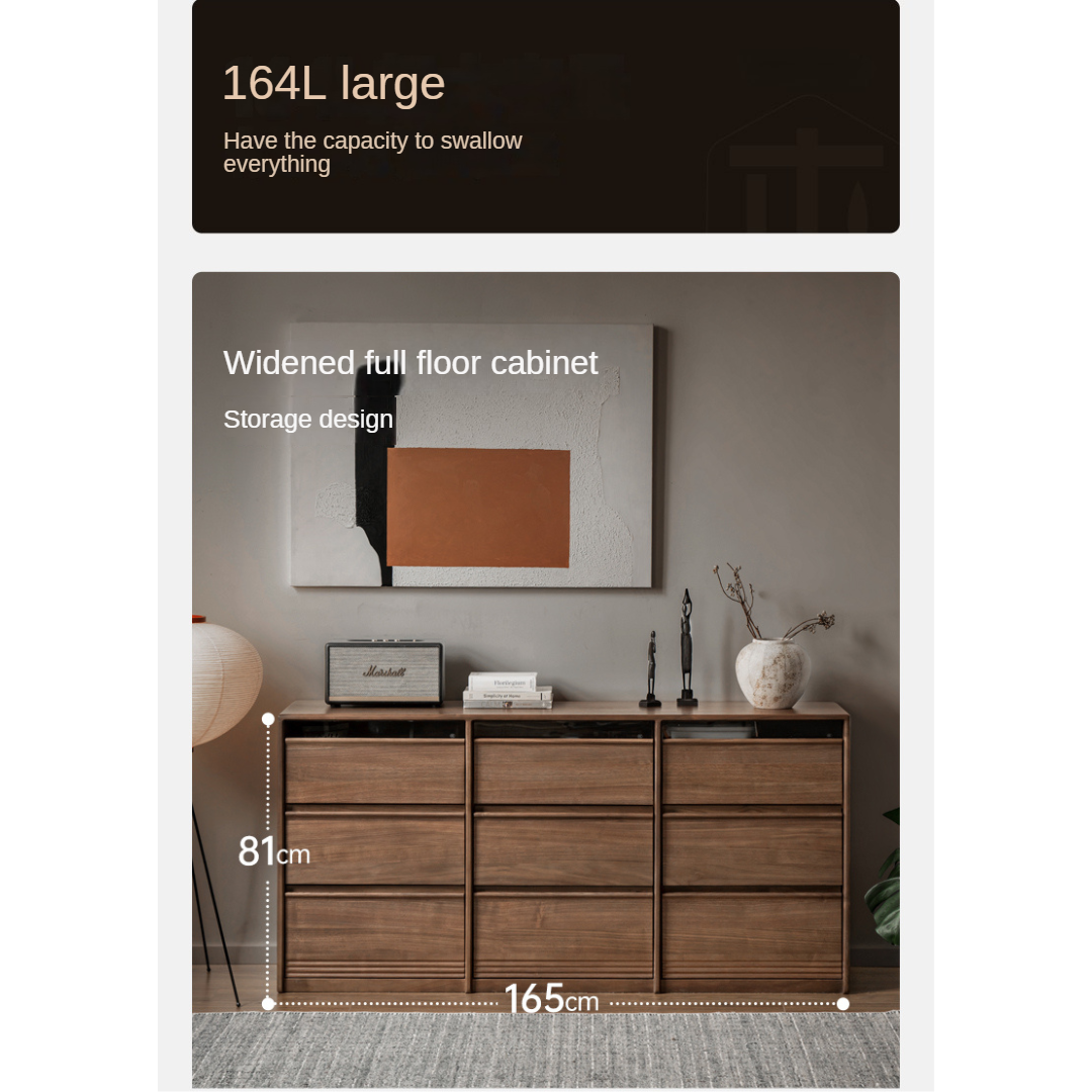 Black Walnut Solid Wood Chest Drawer.