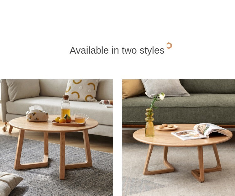 Oak, Beech Solid Wood Round Coffee Table