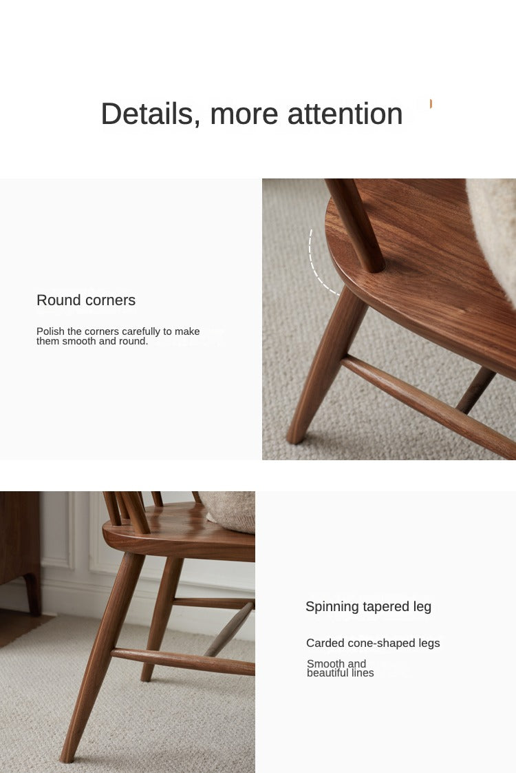 Set 4 pcs Black Walnut, Ash, Oak Solid Wood Windsor Chair