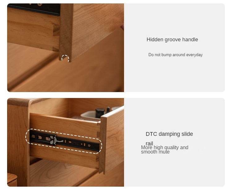 Cherry Solid Wood Vintage Dresser, Drawer