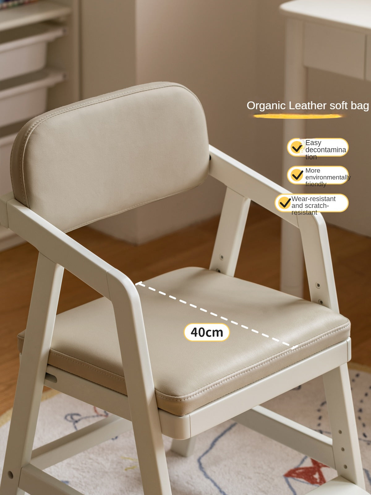 Birch Solid Wood Children's Cream Style Lift Chair.