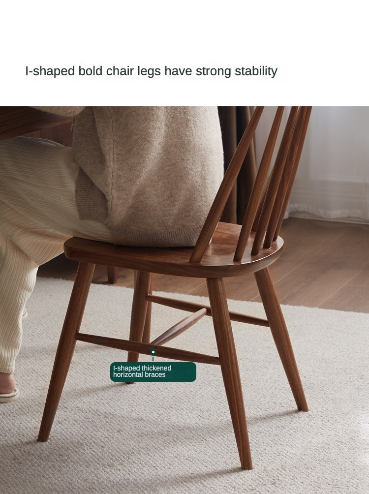 Set 4 pcs Black Walnut, Ash, Oak Solid Wood Windsor Chair