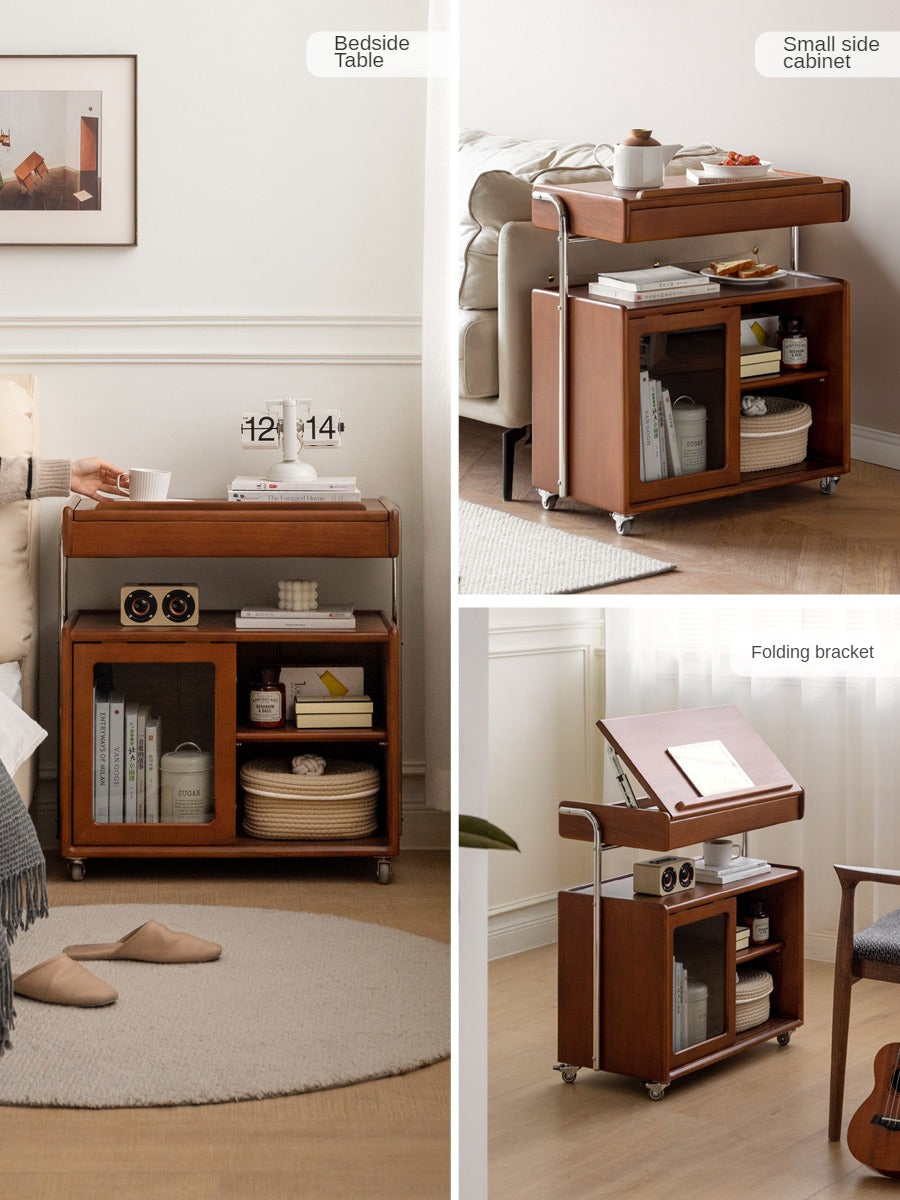 Poplar, Oak Solid Wood Side Table.