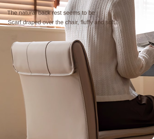 Set Pcs 4 Organic leather Iron Light Luxury Soft Backrest Chair