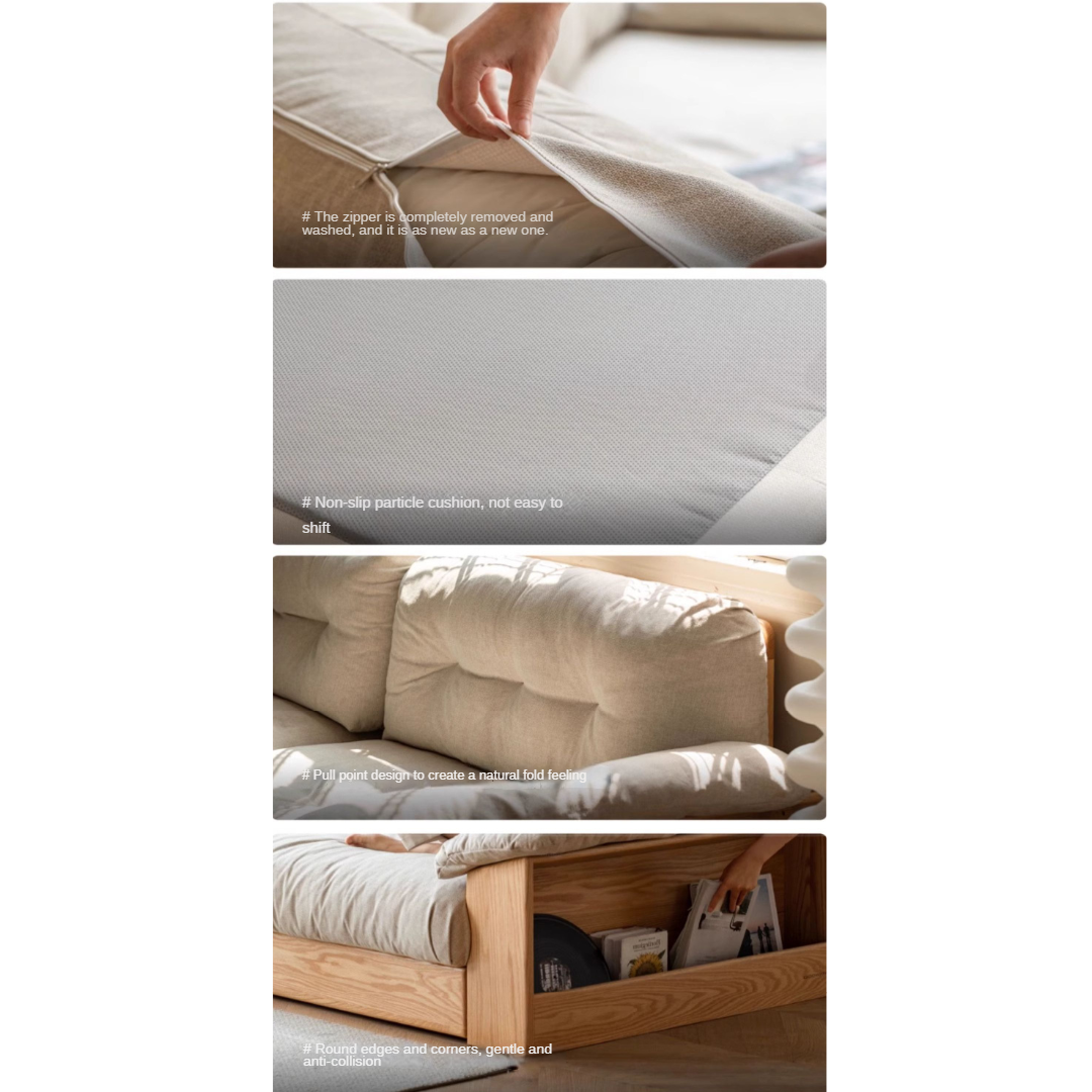 Oak Solid Wood Floor Storage Sofa Modern.