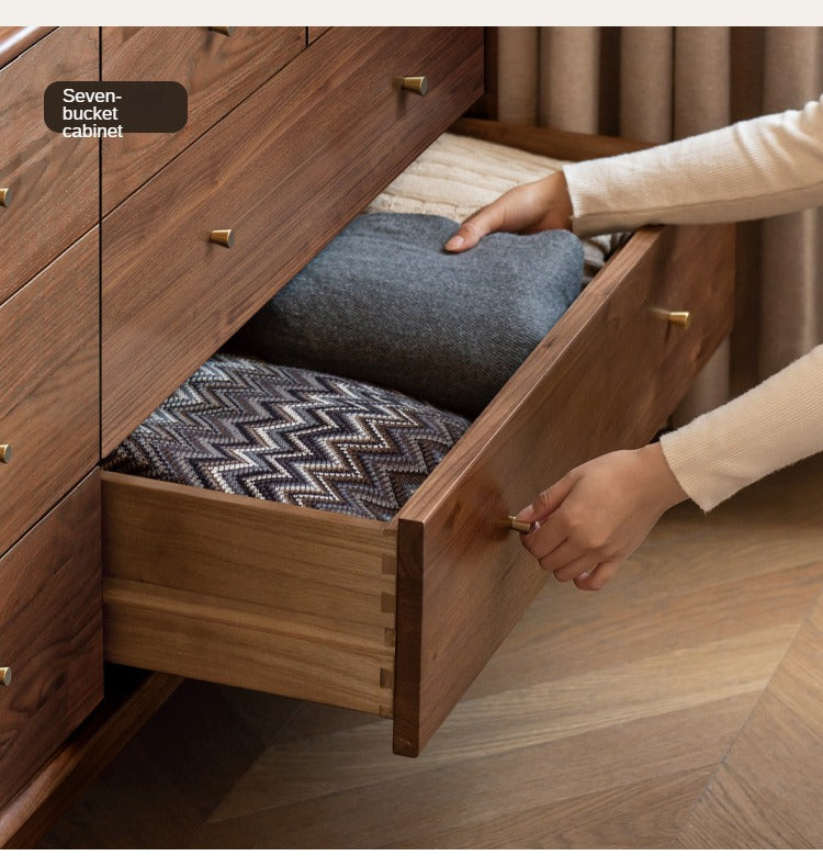 Black Walnut, Oak Solid Wood Drawer, Modern Porch Cabinet
