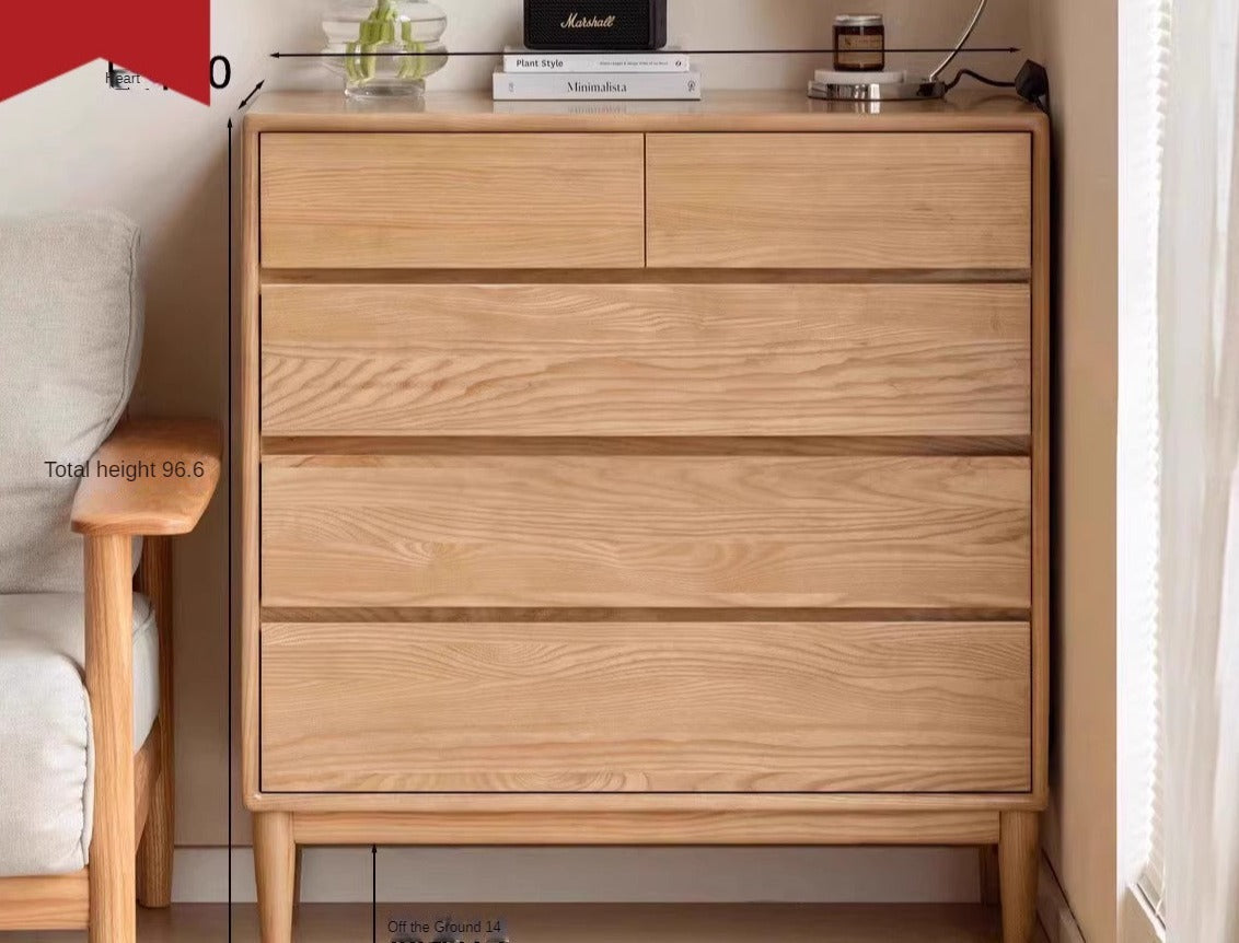Ash Solid Wood chest of drawers Storage Drawer Cabinet)