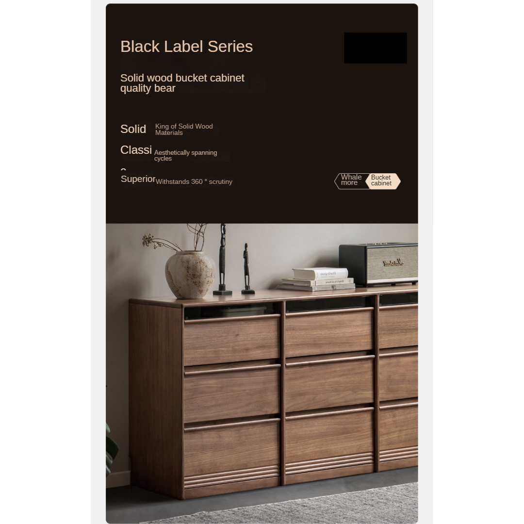 Black Walnut Solid Wood Chest Drawer.