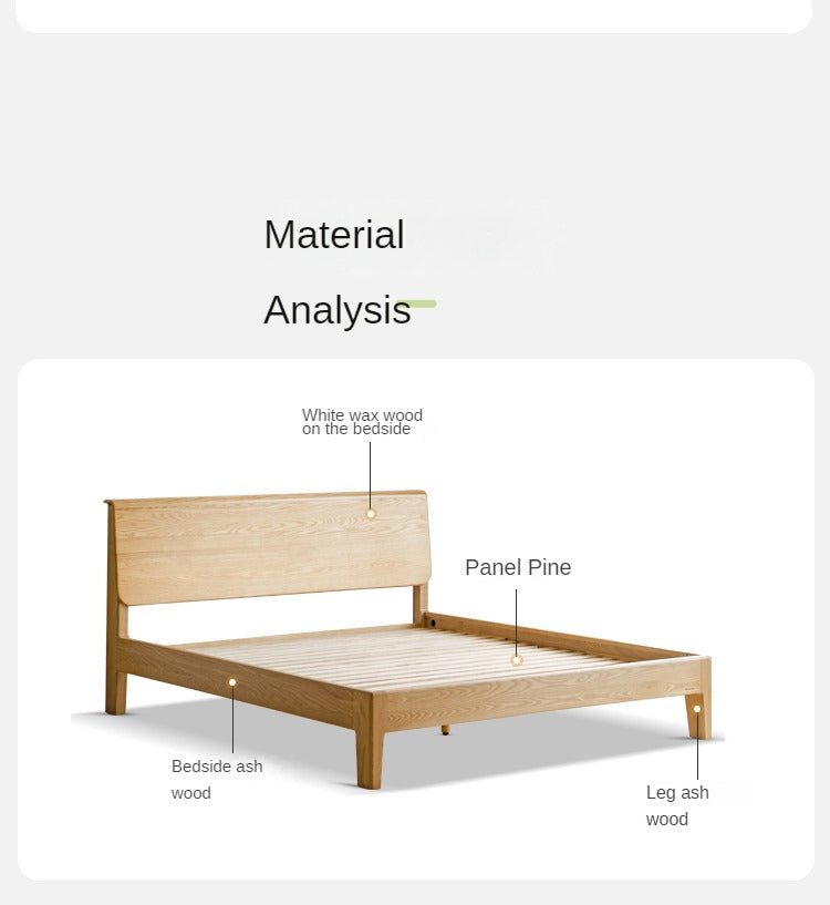 Ash Solid Wood with Socket Bed