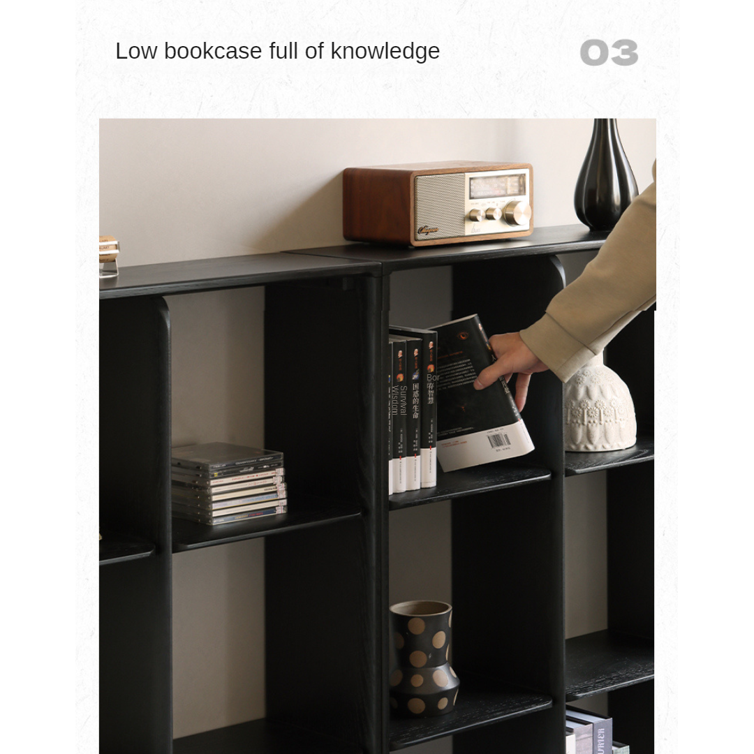 Oak Solid Wood Bookcase Lattice Cabinet Rack Free Combination.
