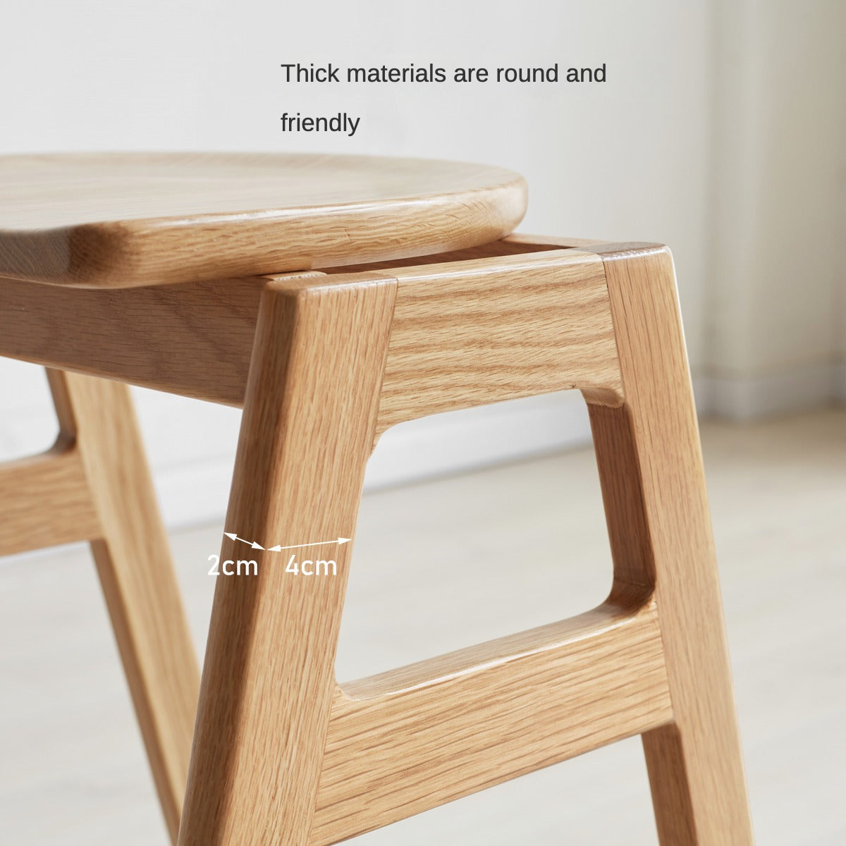 2 pcs- Oak Solid Wood High Bar Chair