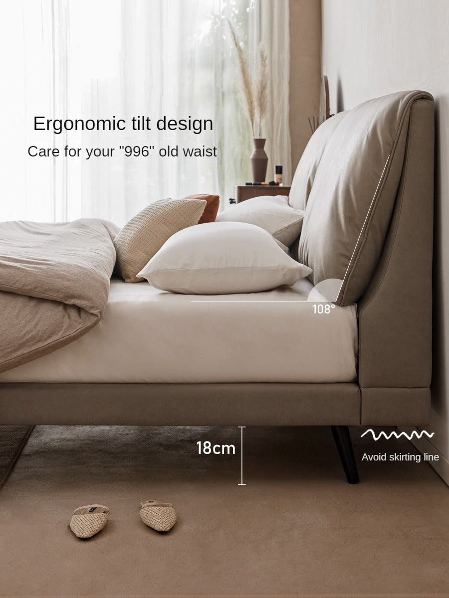Technological Fabric Bed,Genuine Leather Bed