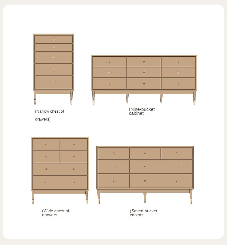 Black Walnut, Oak Solid Wood Drawer, Modern Porch Cabinet