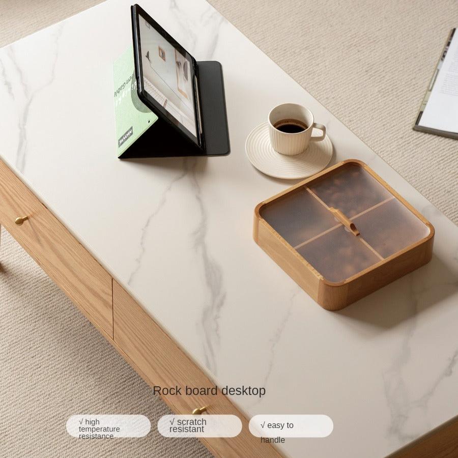 Oak Solid Wood Coffee Table Slate