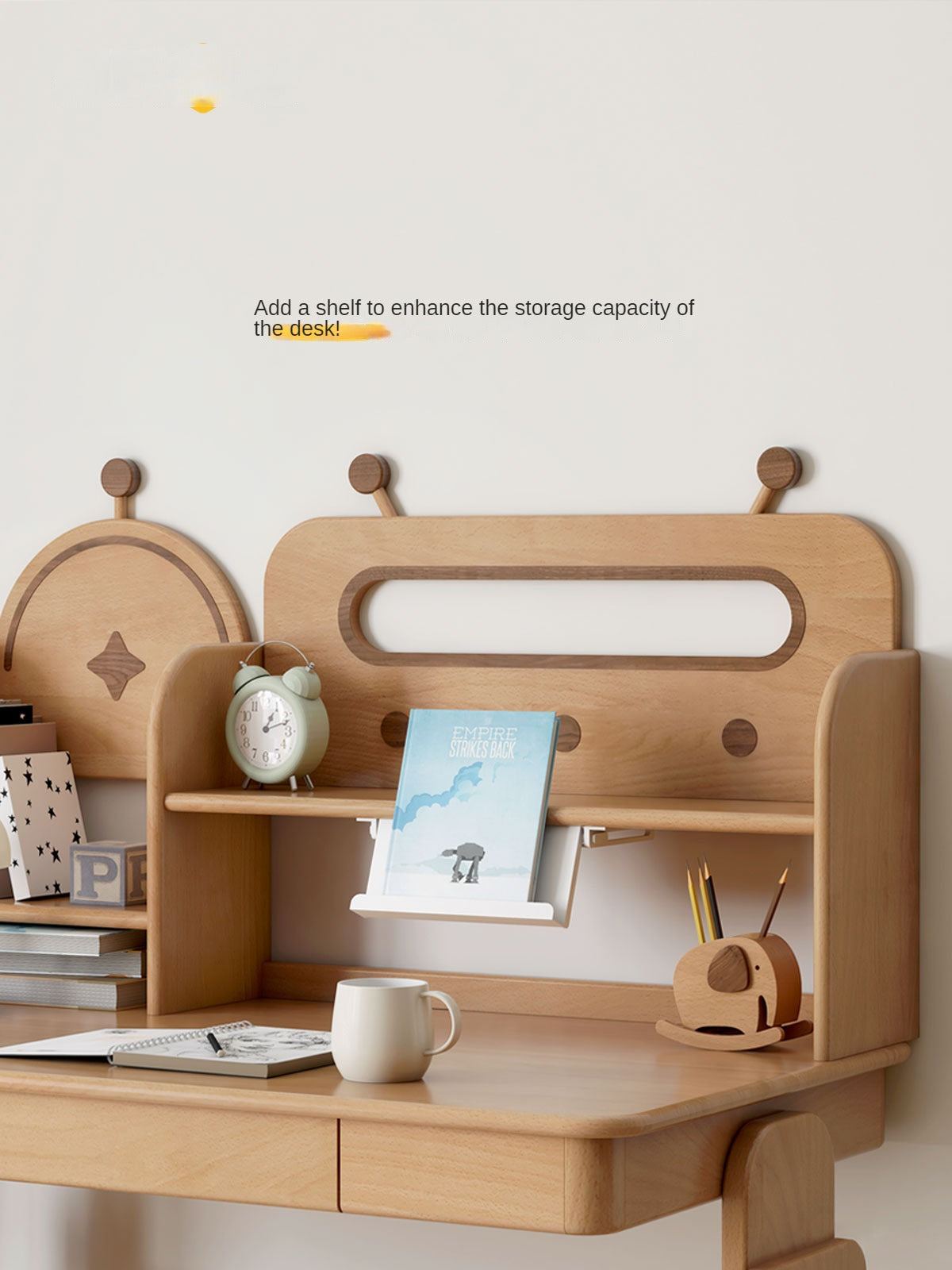 Oak, Beech Solid Wood Multi-layer Desktop Shelf