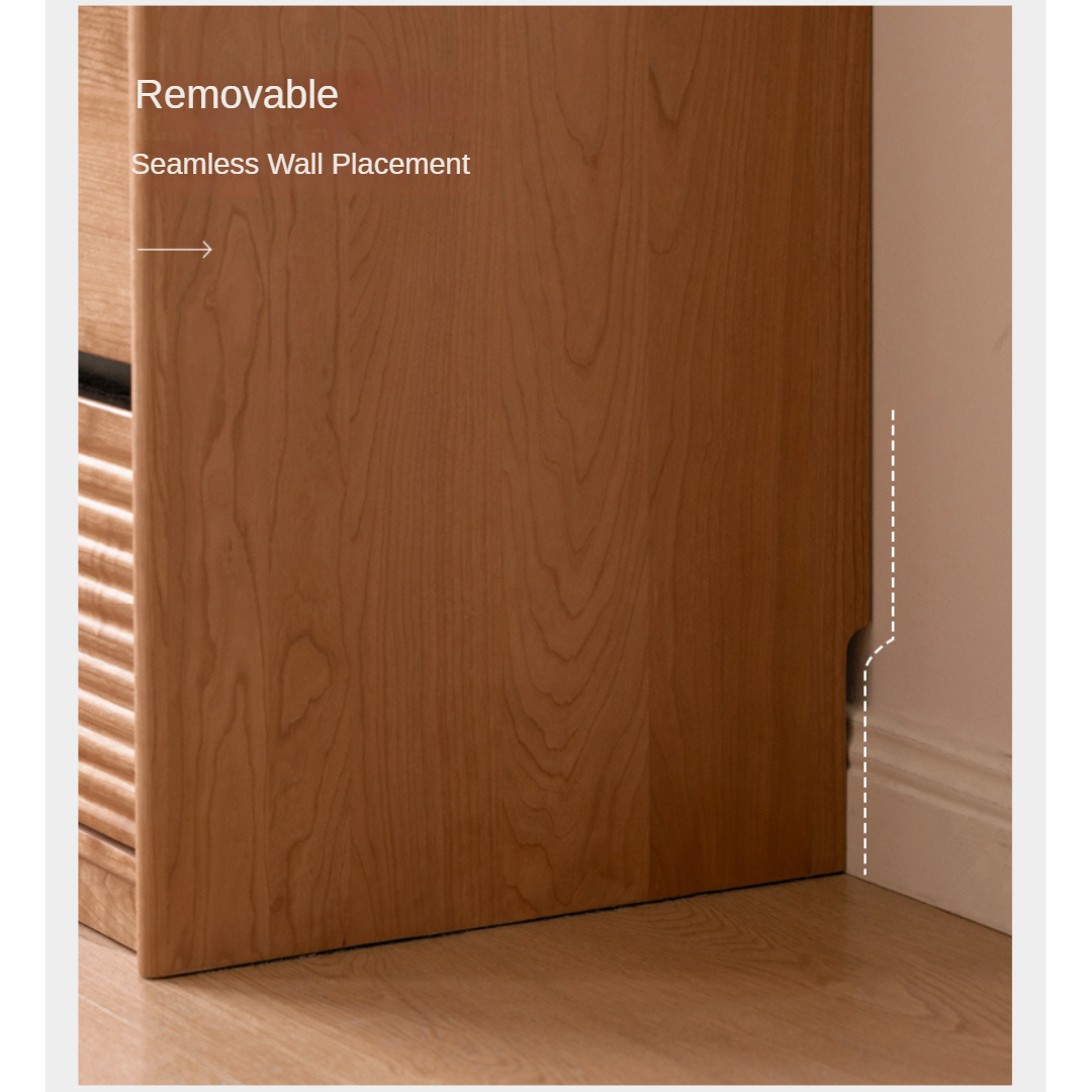 Cherry, Ash Solid Wood Medieval Style Drawer Cabinet.