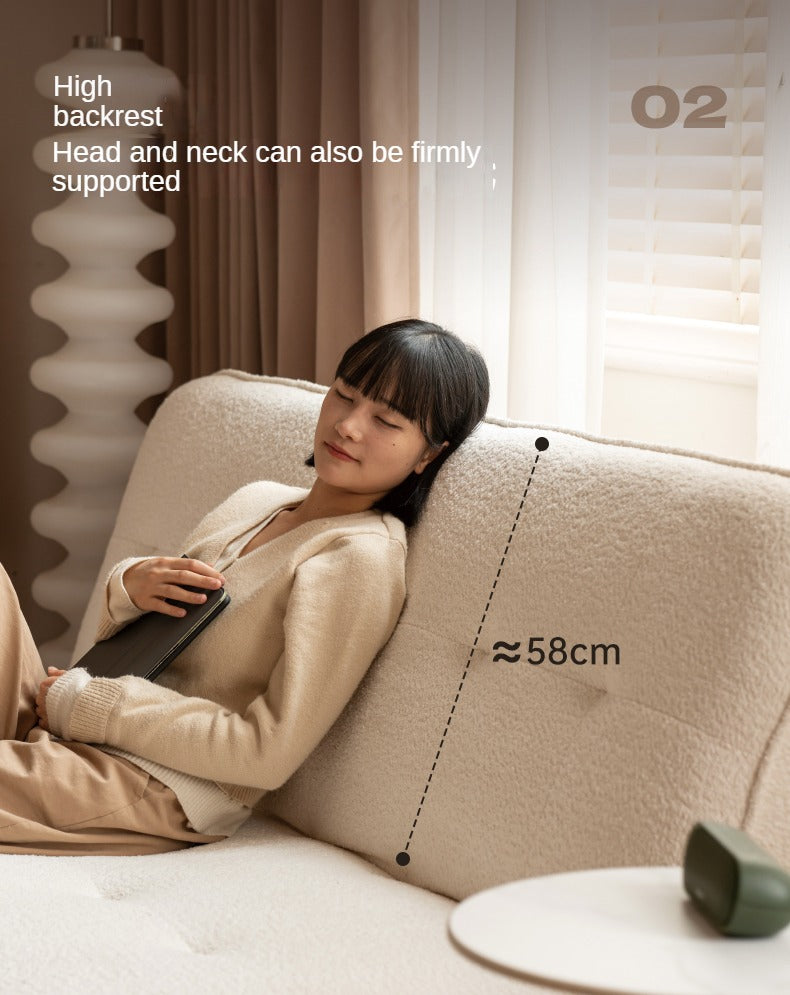 Fabric Sofa White Cream Style Sitting and Sleeping Sofa.