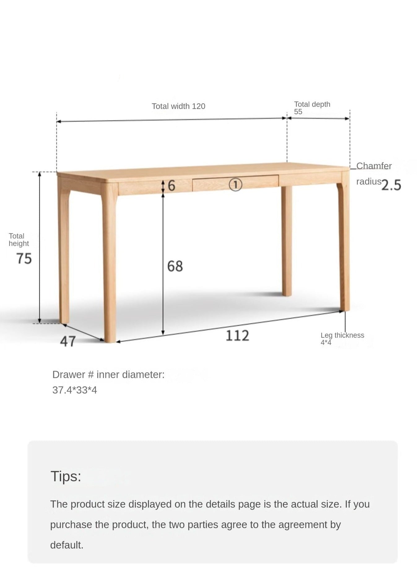 Oak, Beech Solid Wood Shelves Office Desk