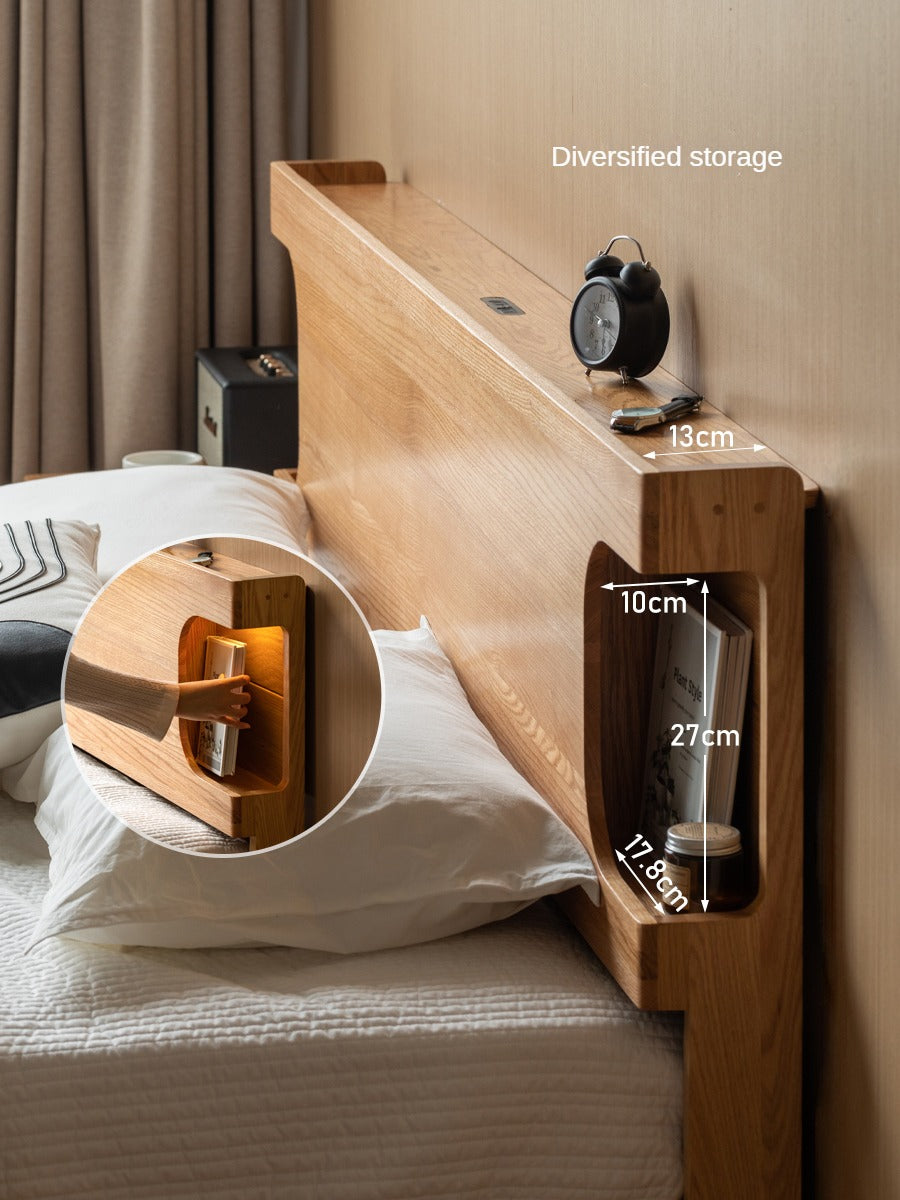 Oak Solid Wood Luminous Bed