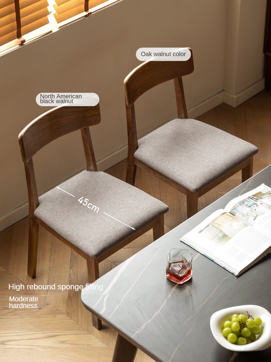 Set 4 pcs Black Walnut, Ash, Oak, Solid Rubberwood Chair