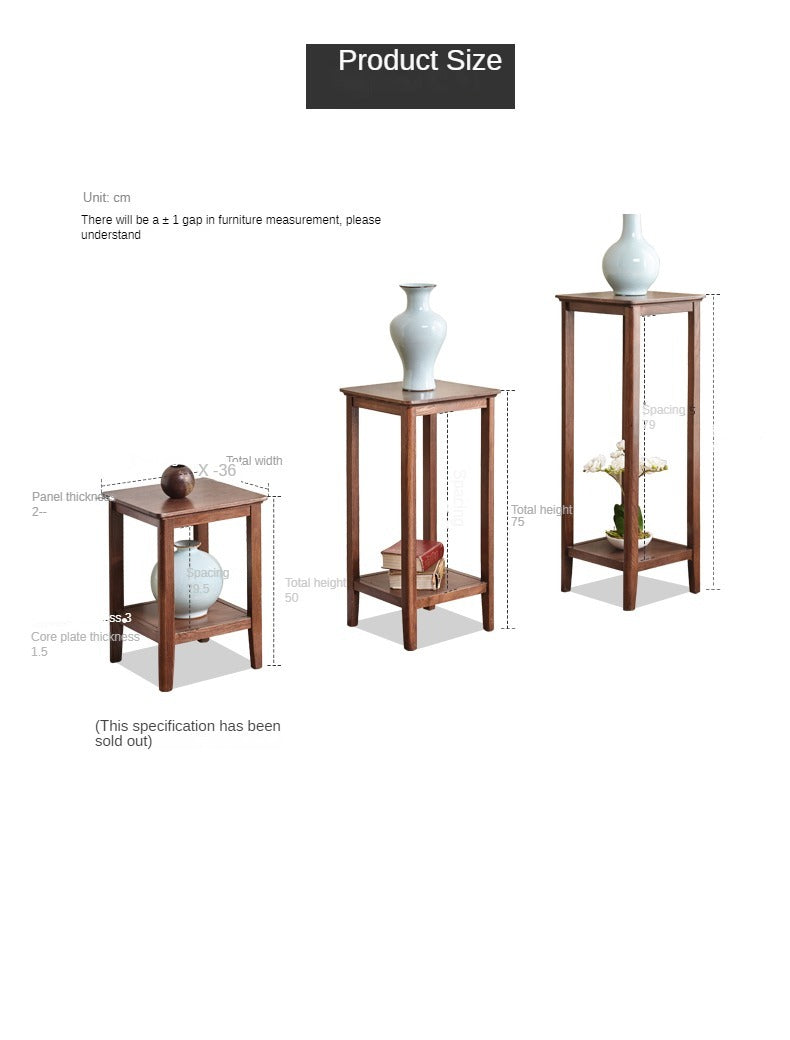 Oak Solid Wood Walnut Color Flower Rack