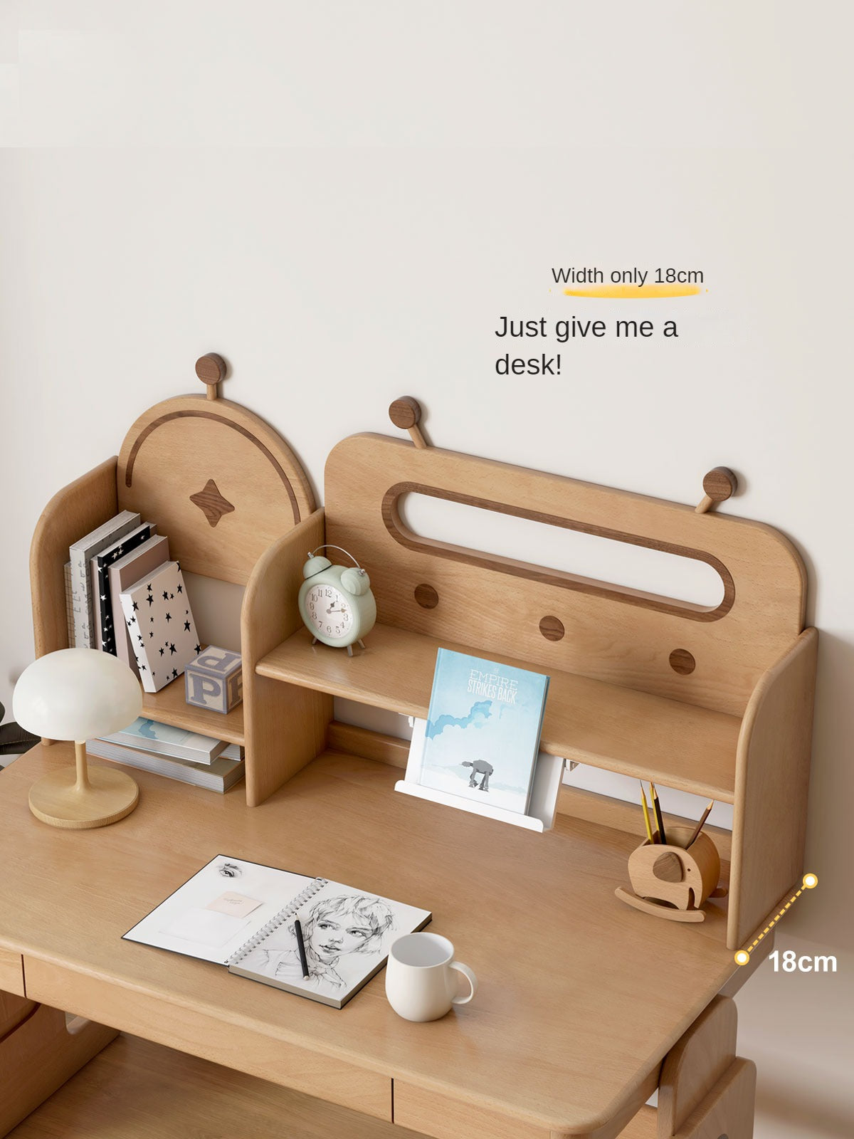 Oak, Beech Solid Wood Multi-layer Desktop Shelf
