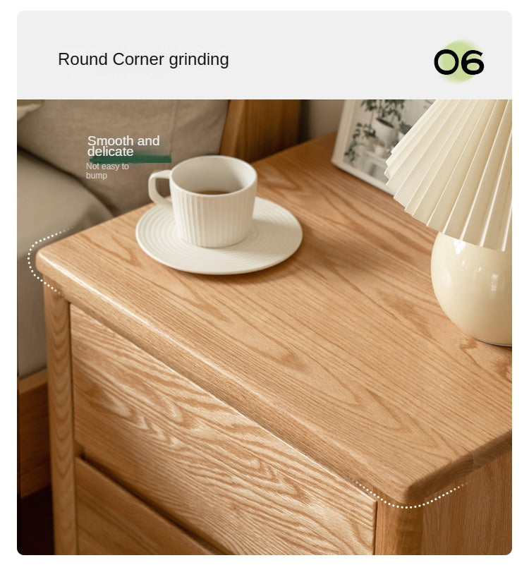Oak solid wood nightstand"