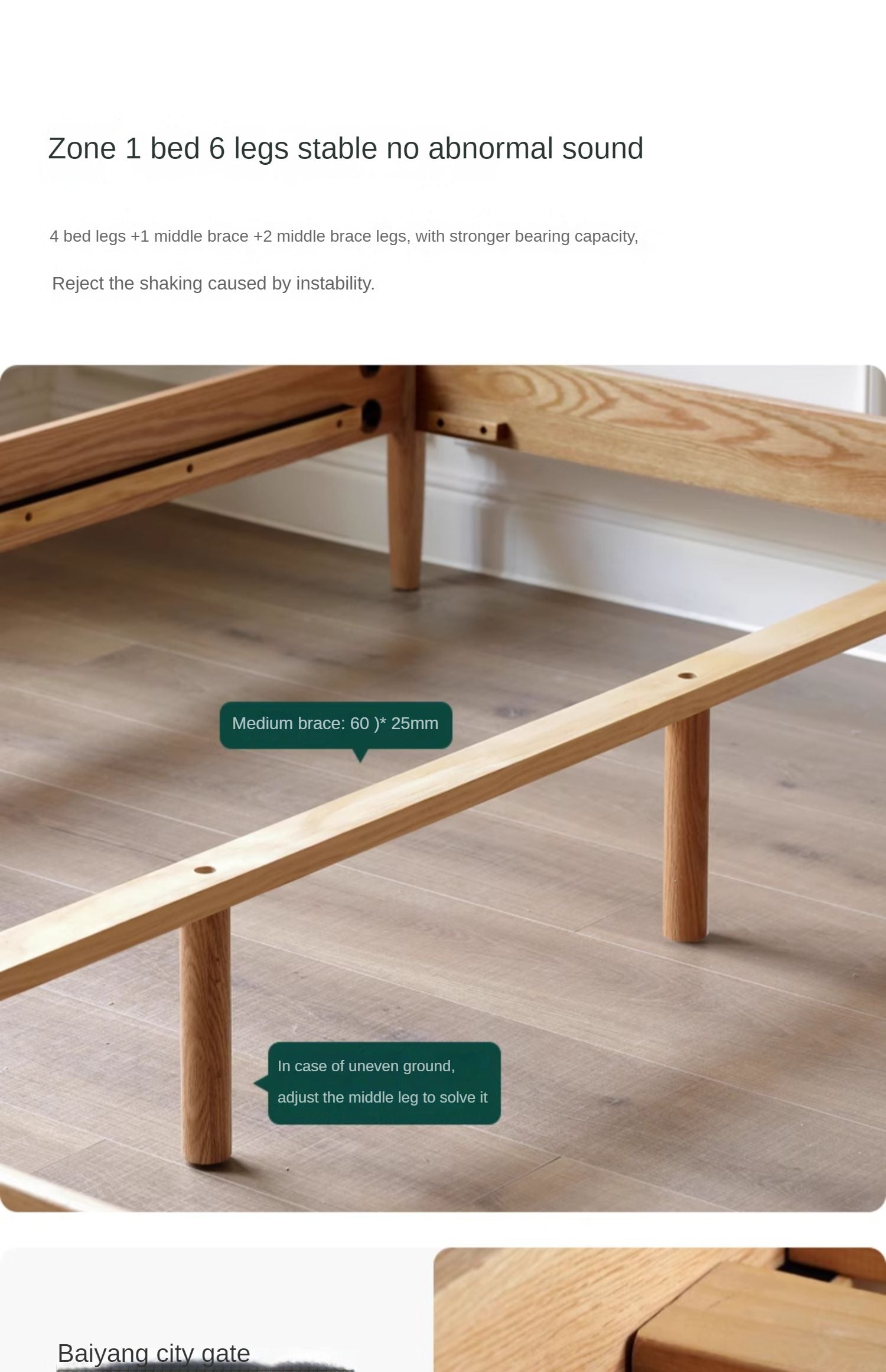 Oak Solid Wood Rattan bed