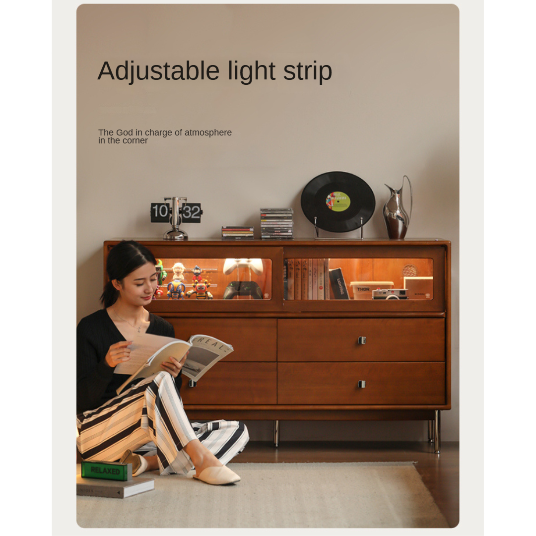 Poplar Solid Wood Cabinet Bauhaus Storage Drawer.