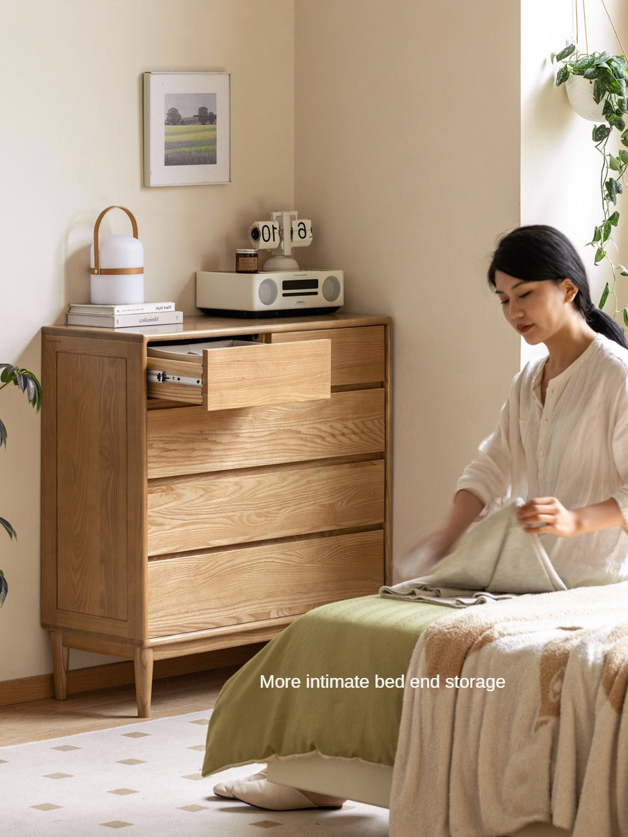 Ash Solid Wood chest of drawers Storage Drawer Cabinet)