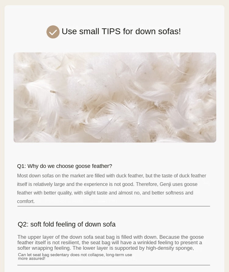 Fabric Straight Sofa Cream Style