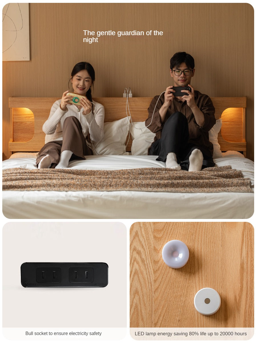 Oak Solid Wood Luminous Bed