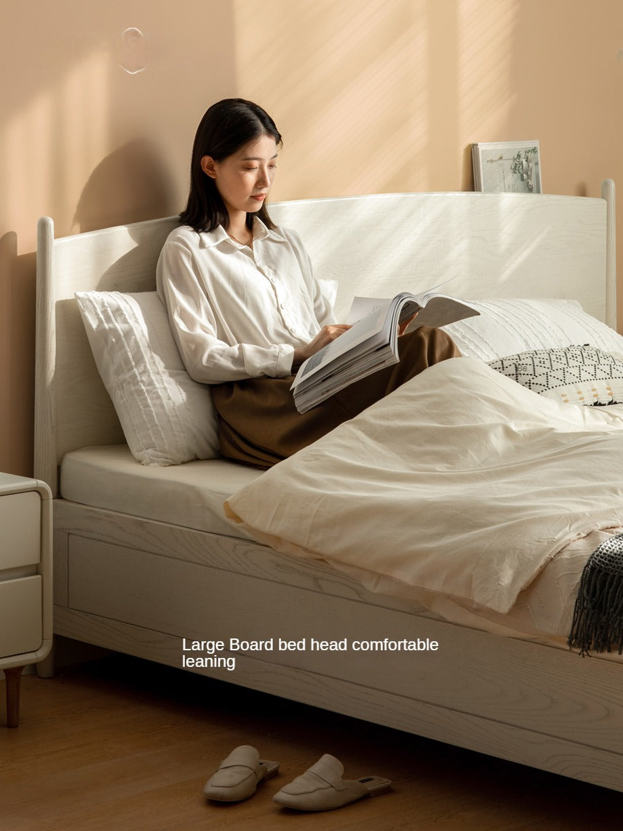 Rubber Wood, Oak Solid Wood French Style Box Bed