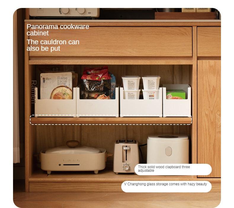 Oak Solid Wood Rock Board Modern Sideboard