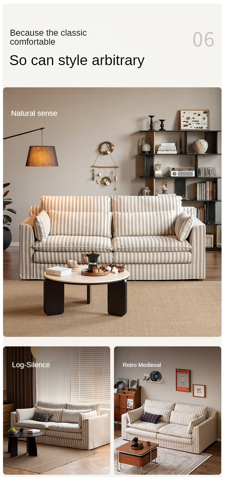 Fabric Three Seat Modular Sofa Modern-