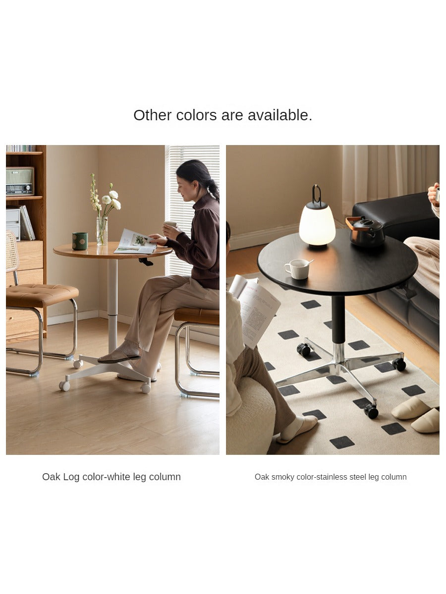 Black Walnut, Oak, Cherry, Poplar Solid Wood Lifting Movable Side Table