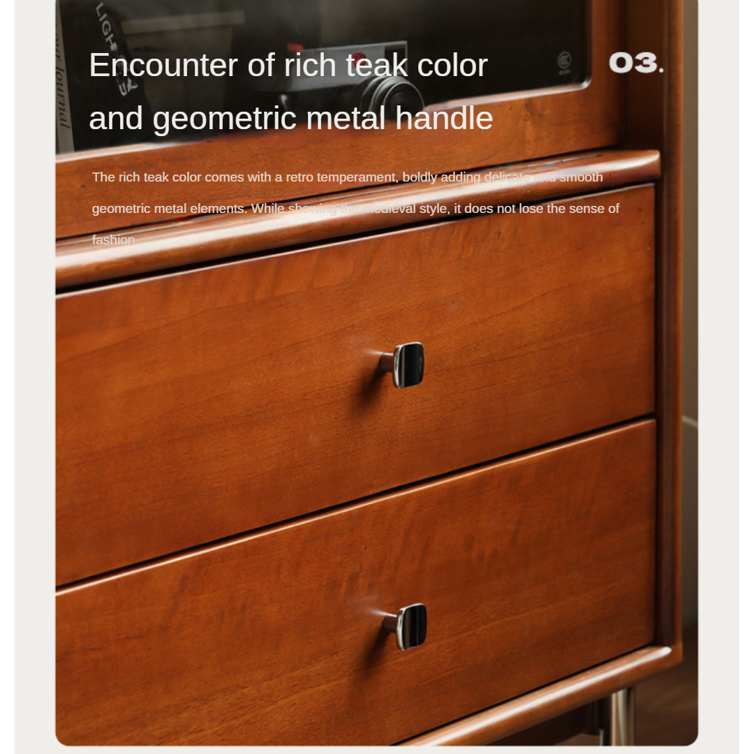 Poplar Solid Wood Cabinet Bauhaus Storage Drawer.