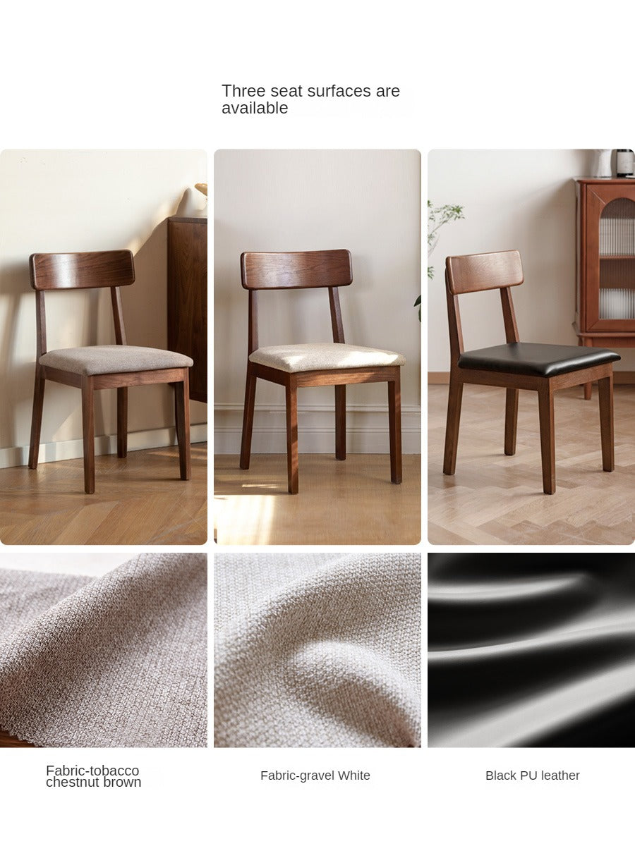 Black Walnut, Ash, Oak, Solid Rubberwood Chair 4 pcs set