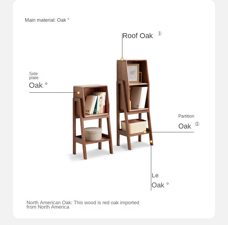 Oak Solid Wood Rack Nordic Side Cabinet