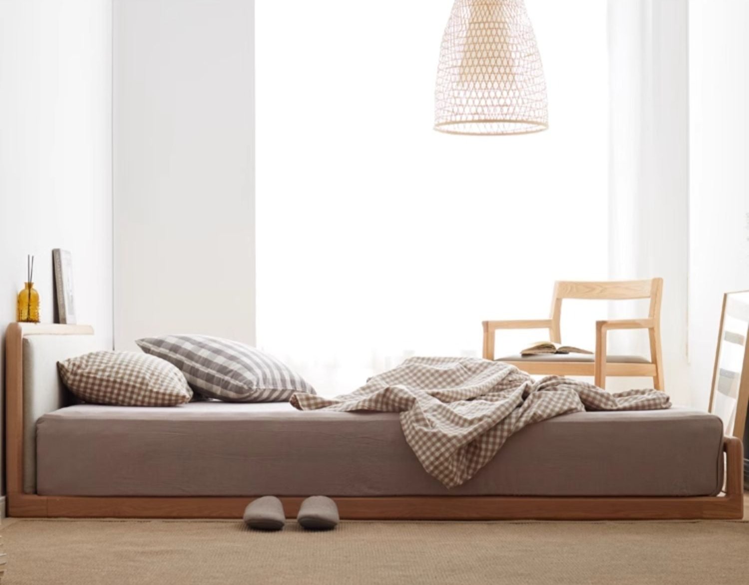 Ash Solid Wood Modern Simple Nordic Style Platform Bed