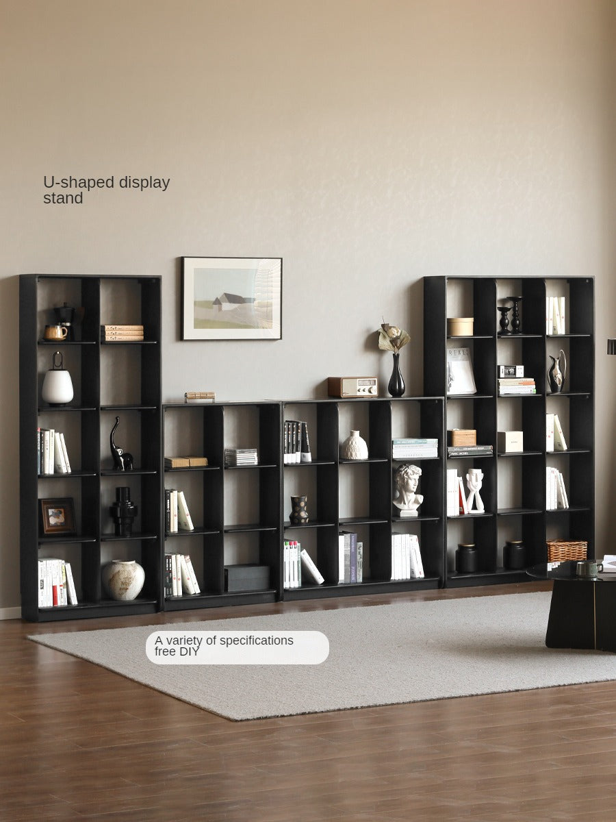 Oak Solid Wood Bookcase Lattice Cabinet Rack Free Combination.