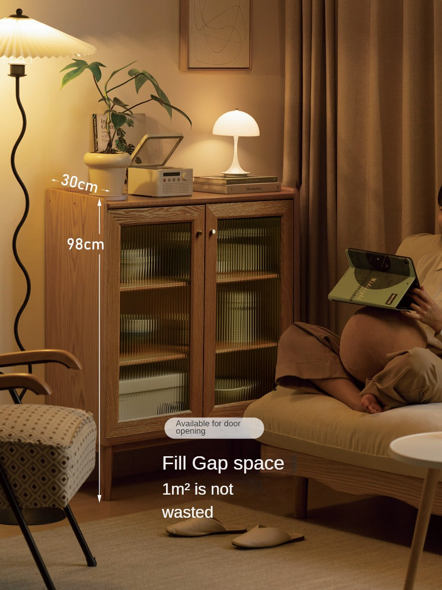 Oak Solid Wood Sideboard Slide Door