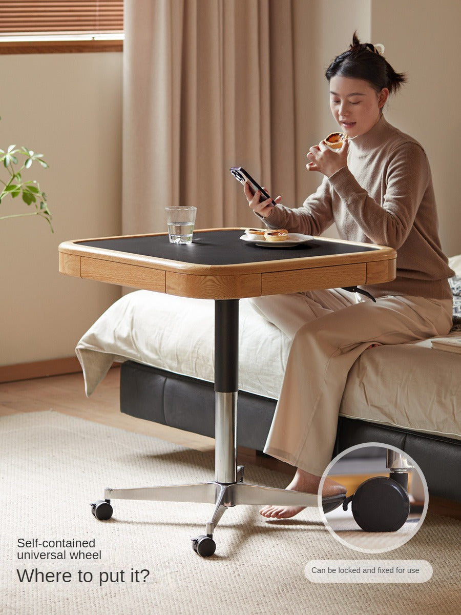 Oak Solid Wood Movable Square Lift Coffee Table
