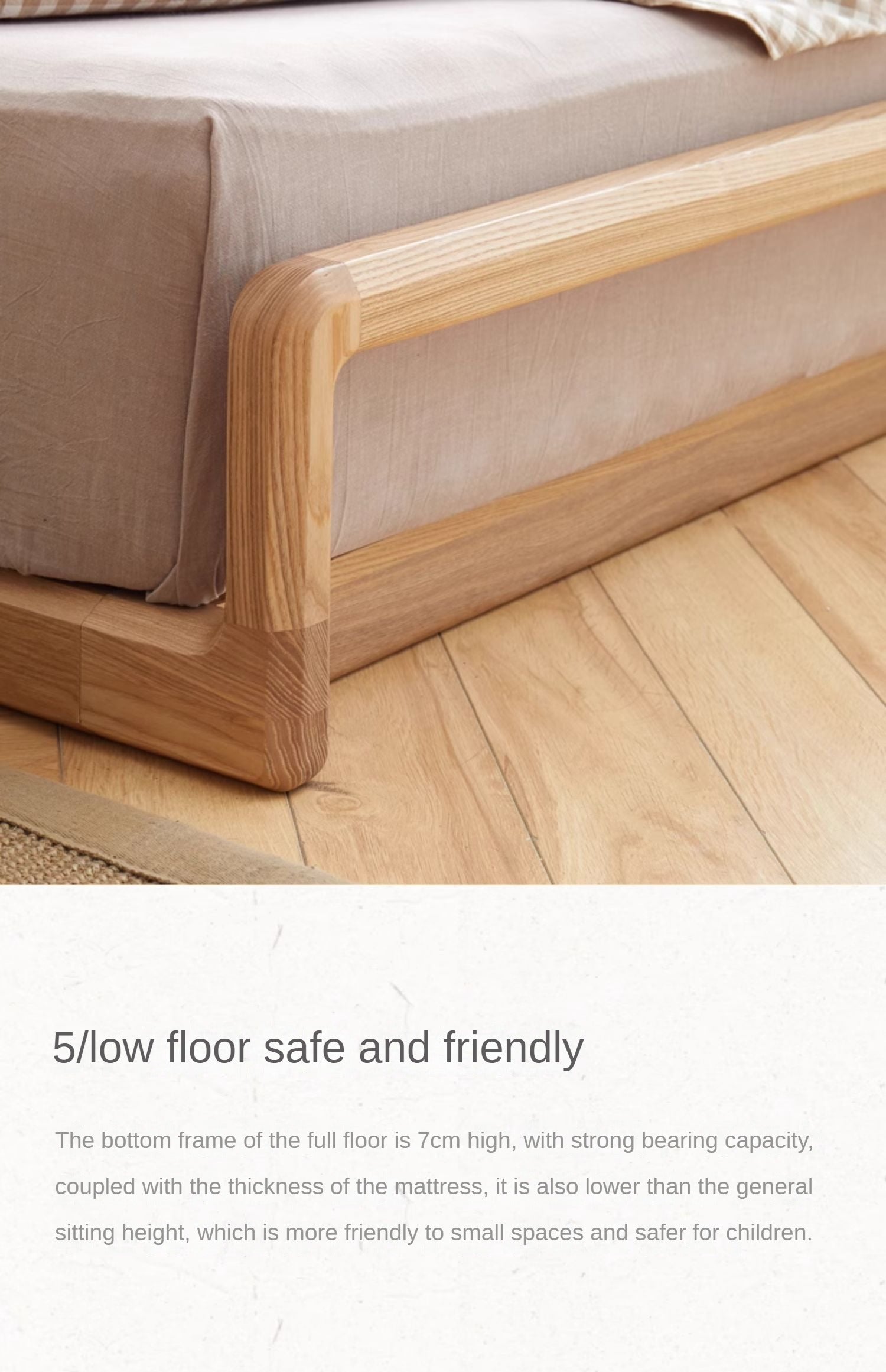 Ash Solid Wood Modern Simple Nordic Style Platform Bed