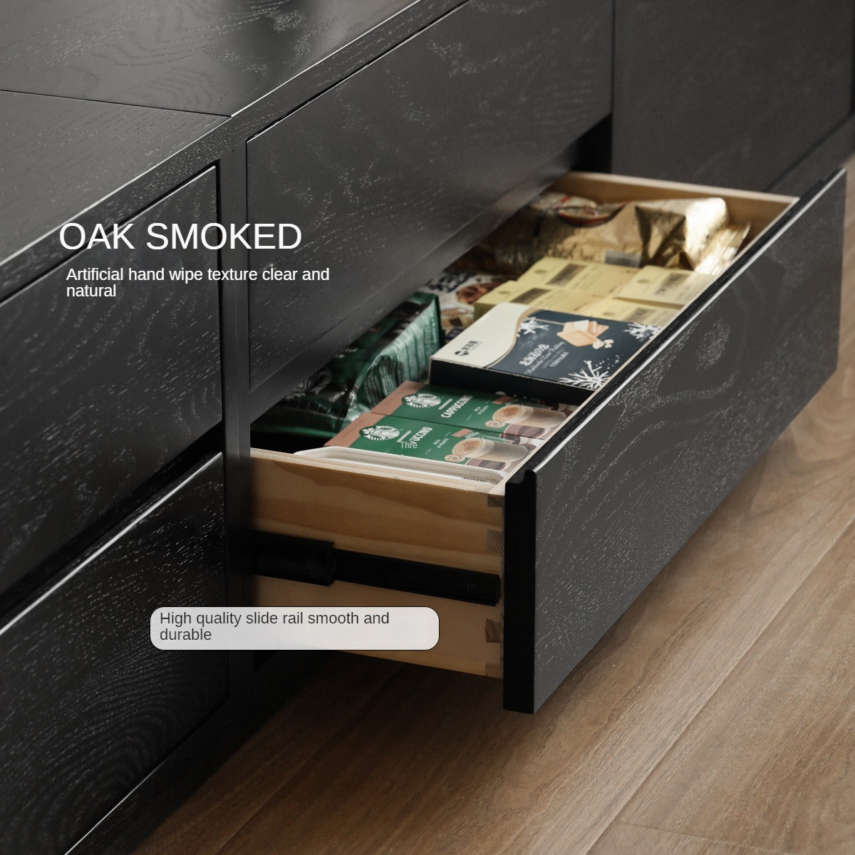 Oak Solid Wood Modern Module Combination Bookcase