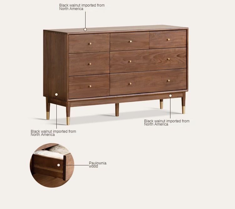 Black Walnut, Oak Solid Wood Drawer, Modern Porch Cabinet