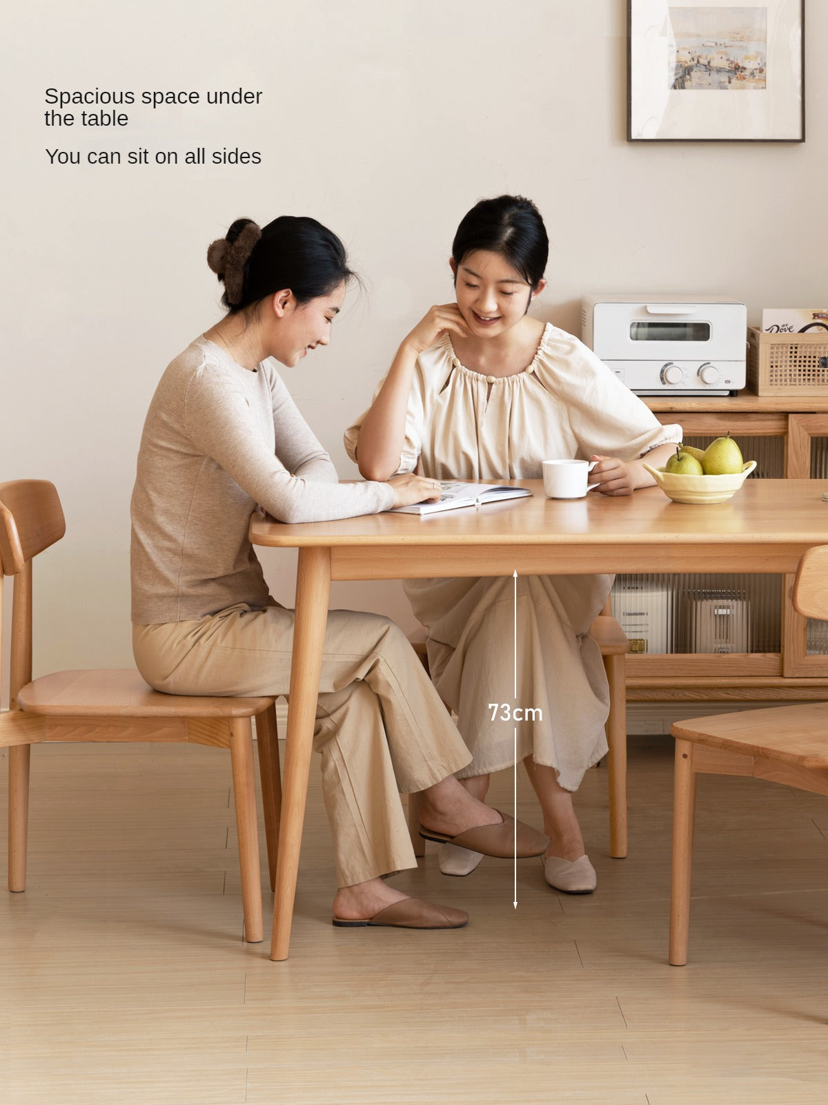 Beech Solid Wood Modern Dining Table